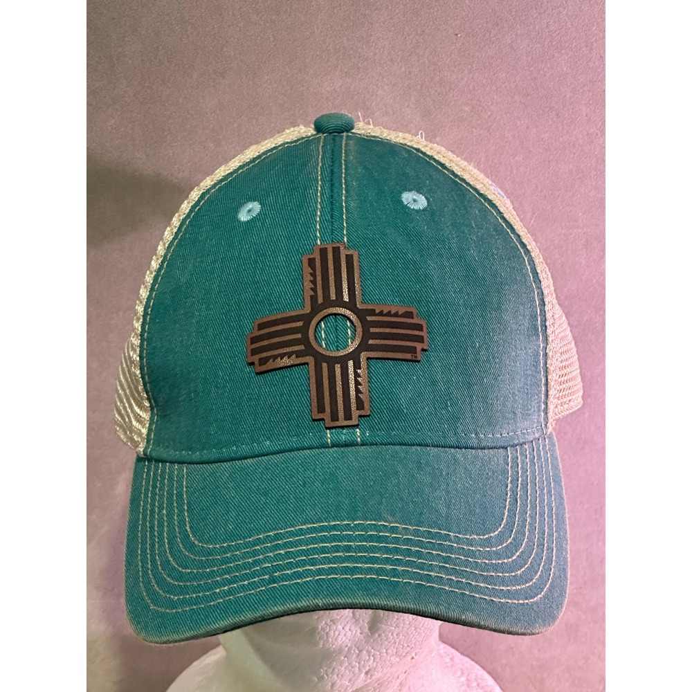 Legacy FS2 Supply Co New Mexico Zia Trucker Hat Teal‎ Tan Snapback Mesh Cap